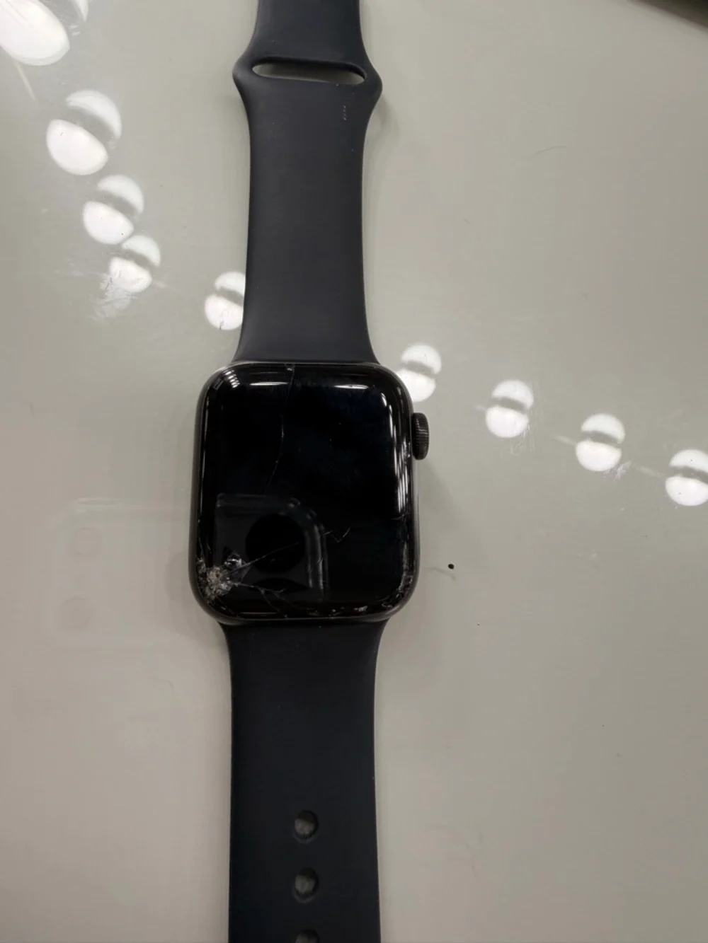 Black Smartwatch with Black Silicone Band - Wearable Electronics